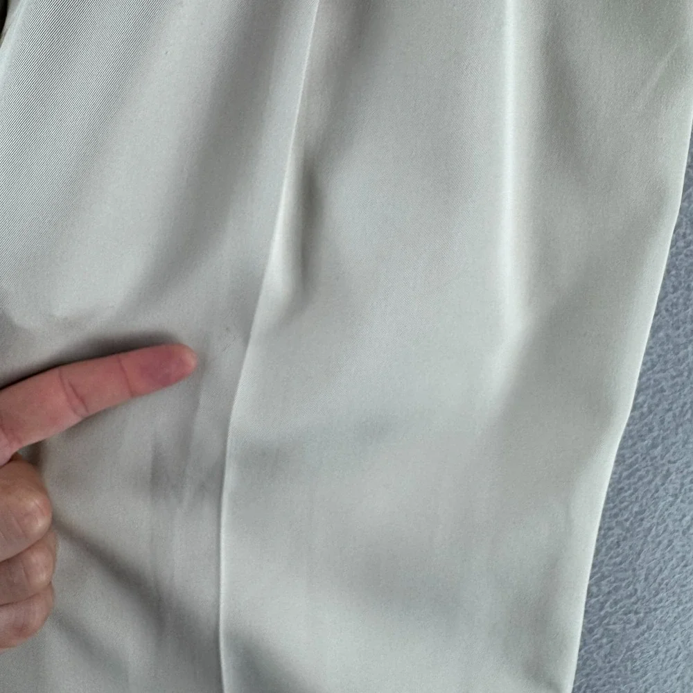 Vintage Polo Ralph Lauren Pants Mens Fits 35x31 Cream Rayon Blend Pleated Baggy